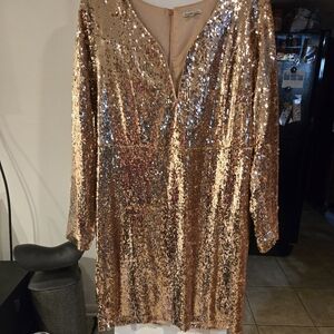 Charlotte Russe Shimmering Gold Sequin Dress